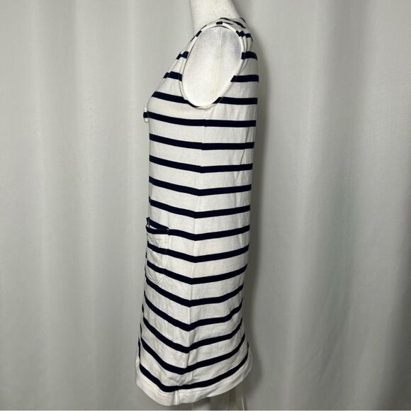 Kate Spade Dress Womens Small White Blue Nautical Striped VNeck Shift Bow Cotton - Picture 6 of 10